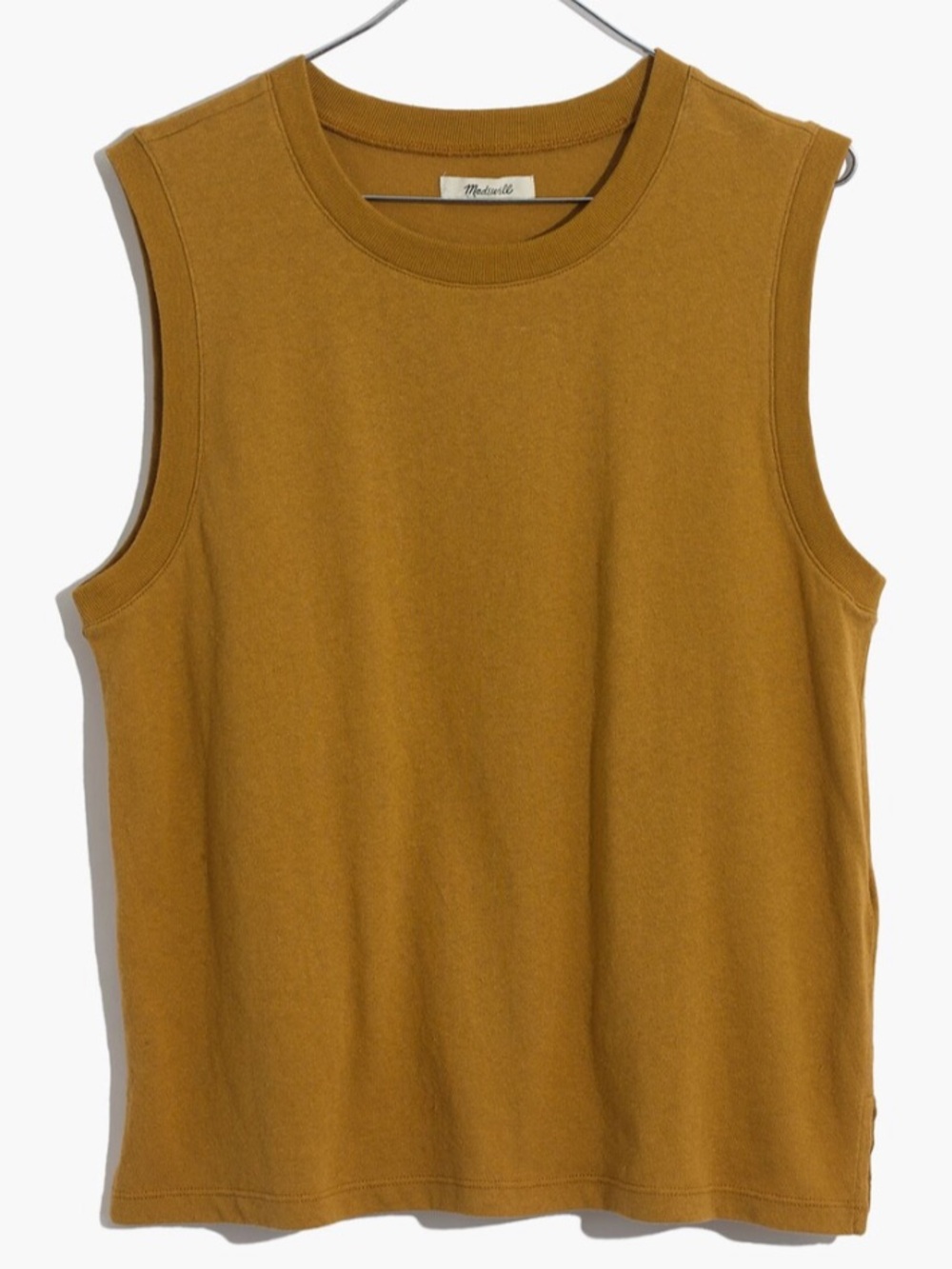 Madewell Recycled Cotton Crewneck Muscle Tank in Bronzed Lichen, size small